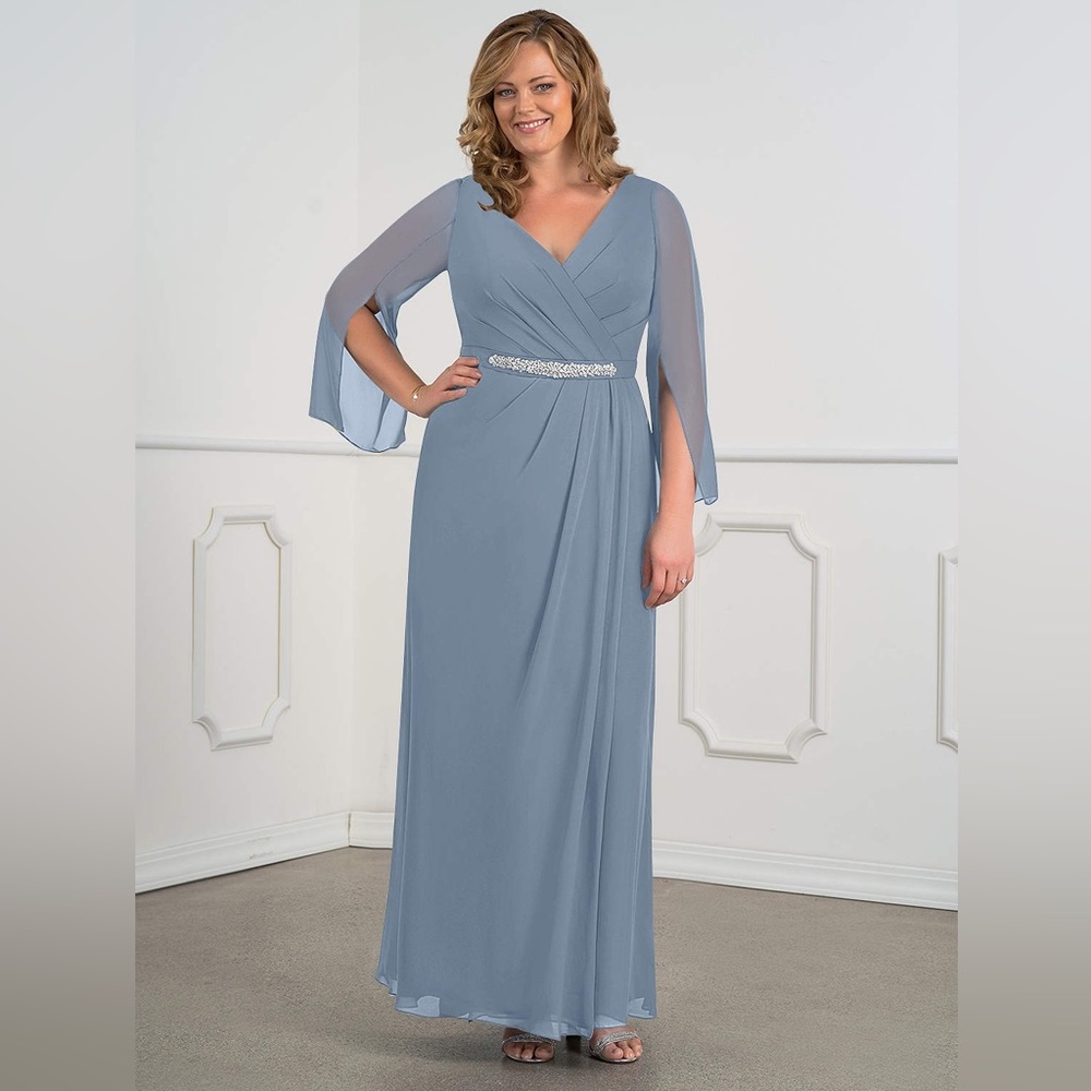 🦋AZAZIE BELINDA WOMEN’S CHIFFON-LENGTH DRESS DUSTY BLUE SIZE- 20